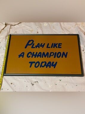 Play Like A Champion Today Notre Dame Framed Sign ~20”x30”